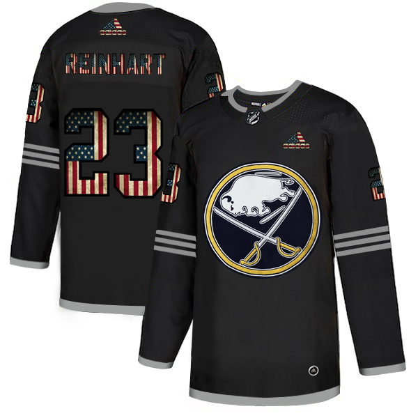 Cheap Buffalo Sabres 23 Sam Reinhart Adidas Men Black USA Flag Limited NHL Jersey